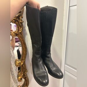 Sam Edelman Wide Calf Sz 7.5 Penny Black Leather Knee-High Riding Boots